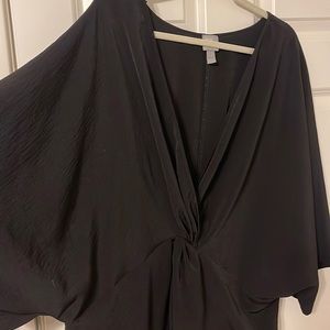 ASOS Curve Black flowy top with knot in front. Size 22